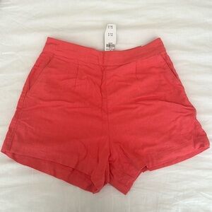 NWT Abercrombie Coral Linen High Rise Shorts